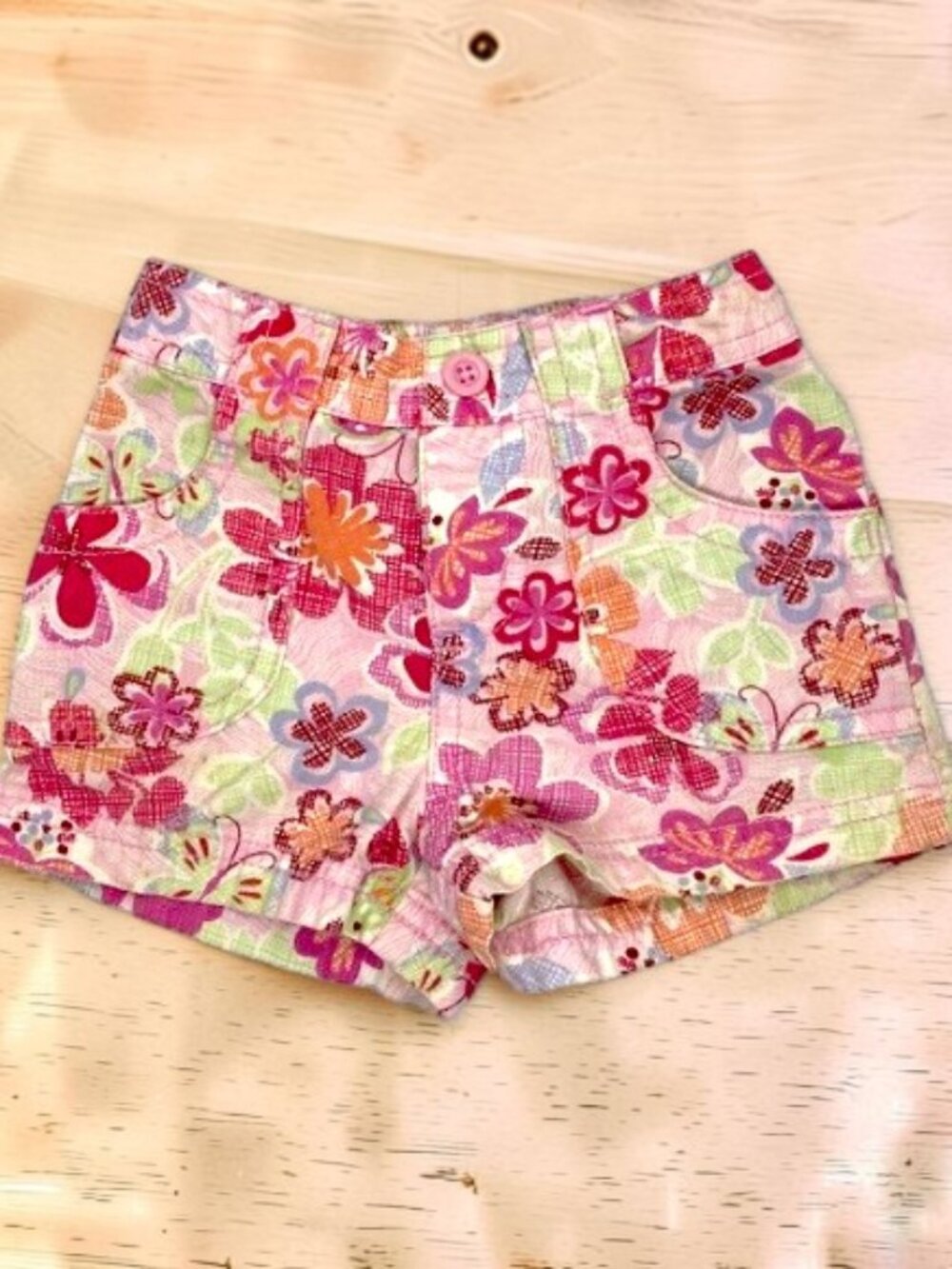 6/$12 💥♻ Circo Infant Floral Print Pink & Green Summer Shorts | Size 18m | 0663